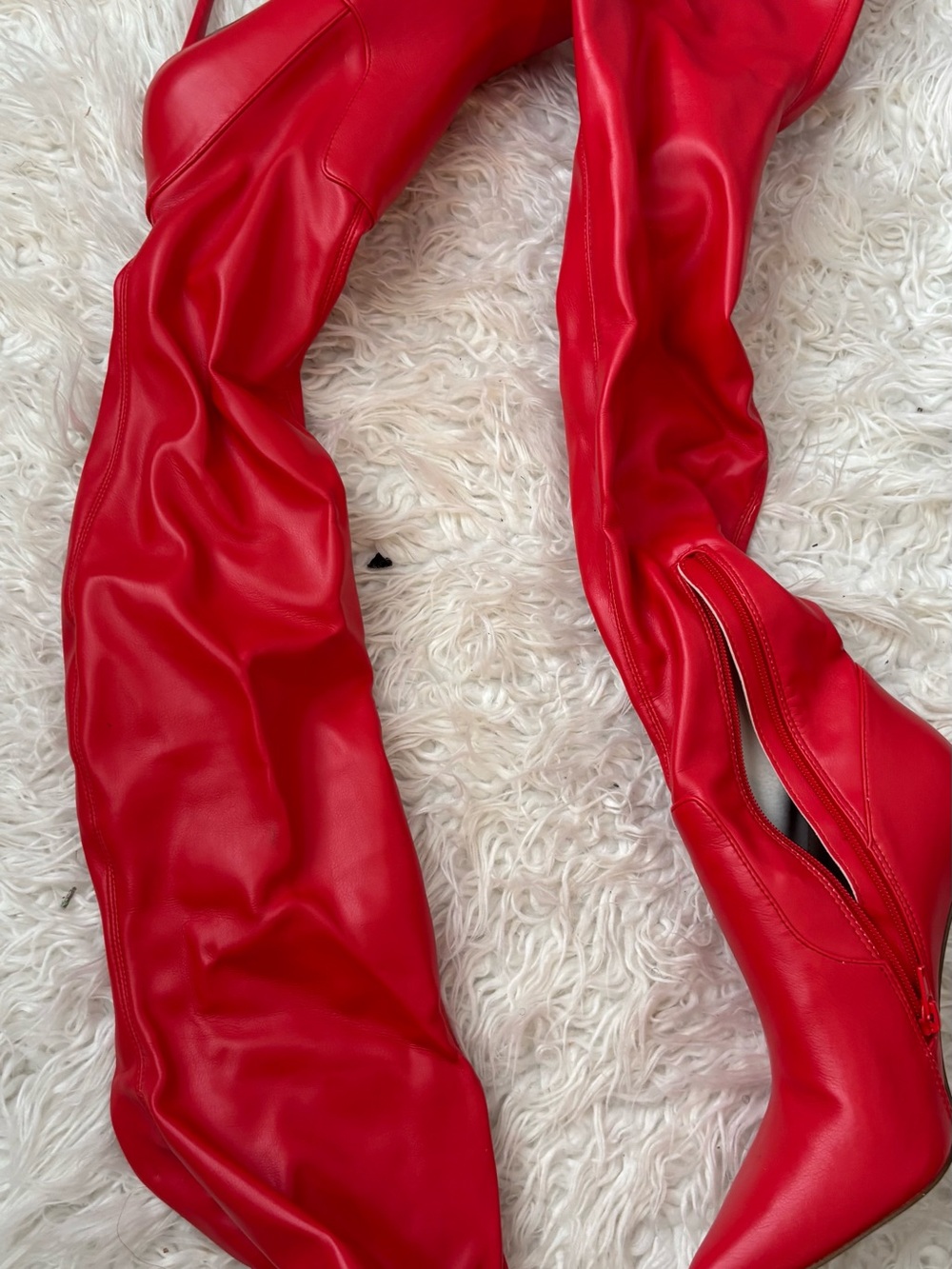 Steve Madden Red Over-the-Knee Stiletto Boots Size 9 – Worn Once - Picture 3 of 7